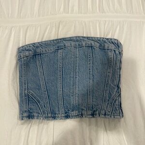 Zara denim strapless top